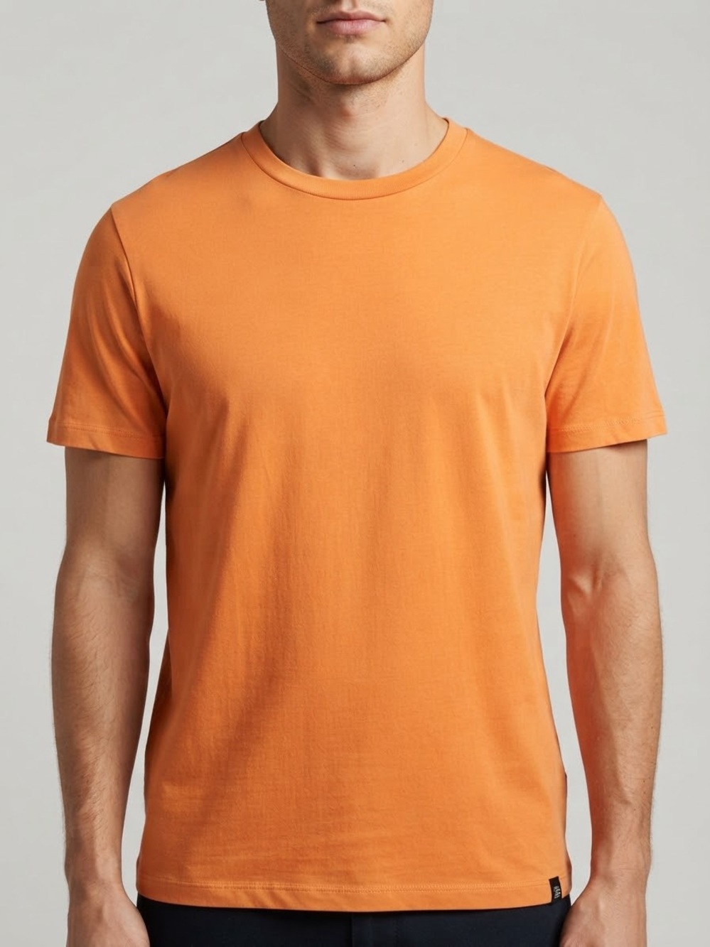 Scotch & Soda Men's Orange Crew Neck Tee
